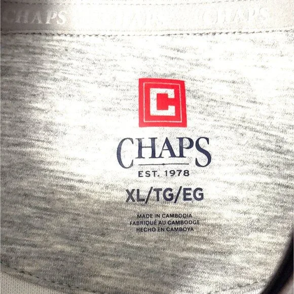 NWOT Chaps Mens Grey Full-Zip Jacket XL Raglan Sleeves Pockets Preppy Old Money - Picture 4 of 6